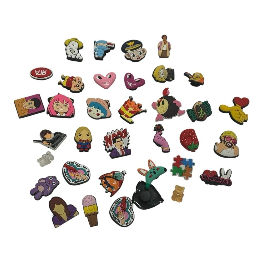 Mixed Character Shoe Charms Set Of 35 Anime Cartoon